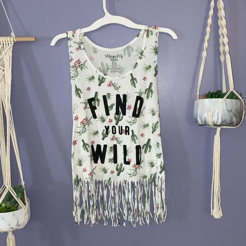 ✨❗️ ACCEPTING ALL OFFERS EVERYTHING MUST GO❗️✨ Fringe tank top ‘find your wild’